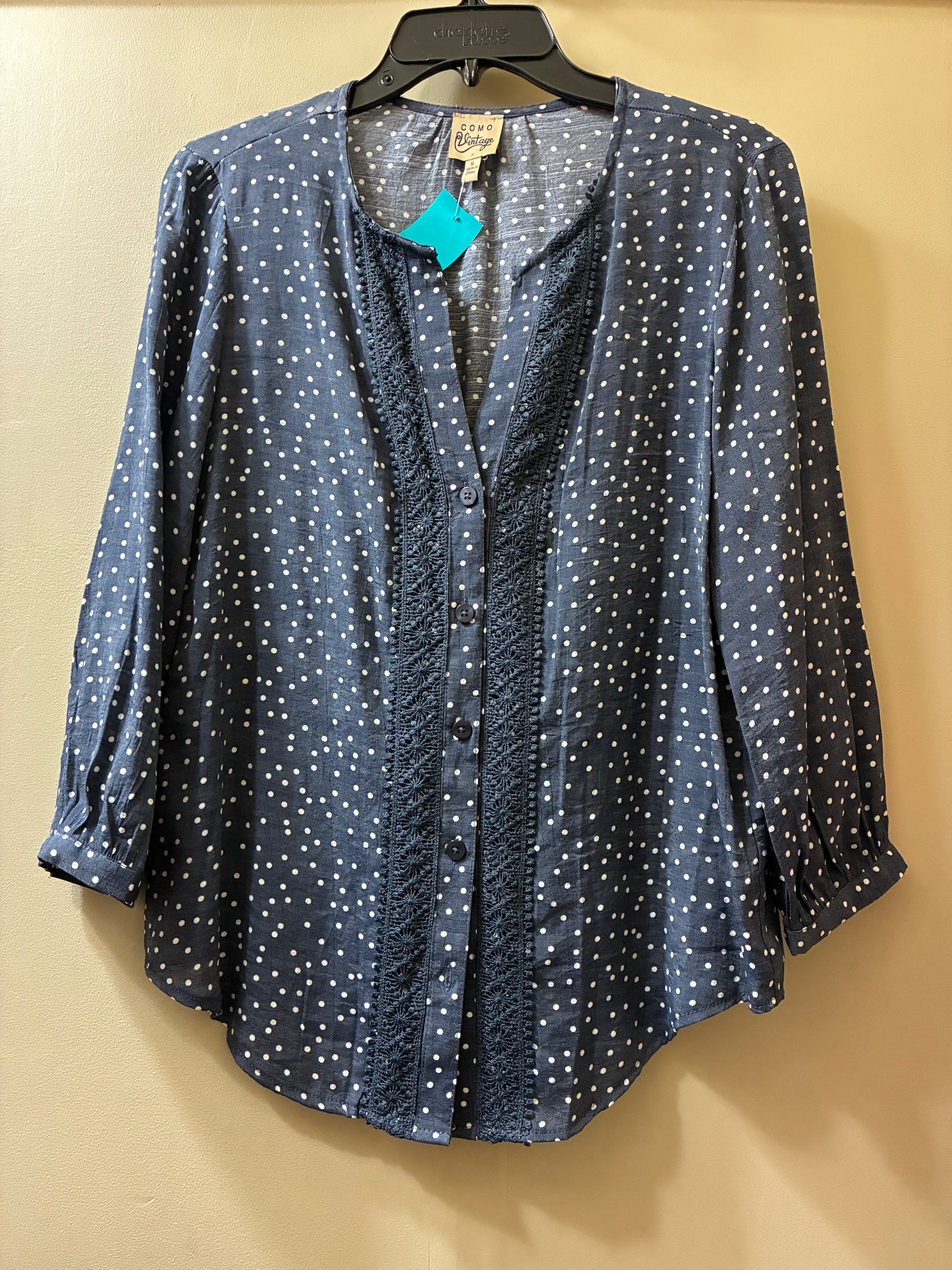 blue gray Como Vintage womens top, small