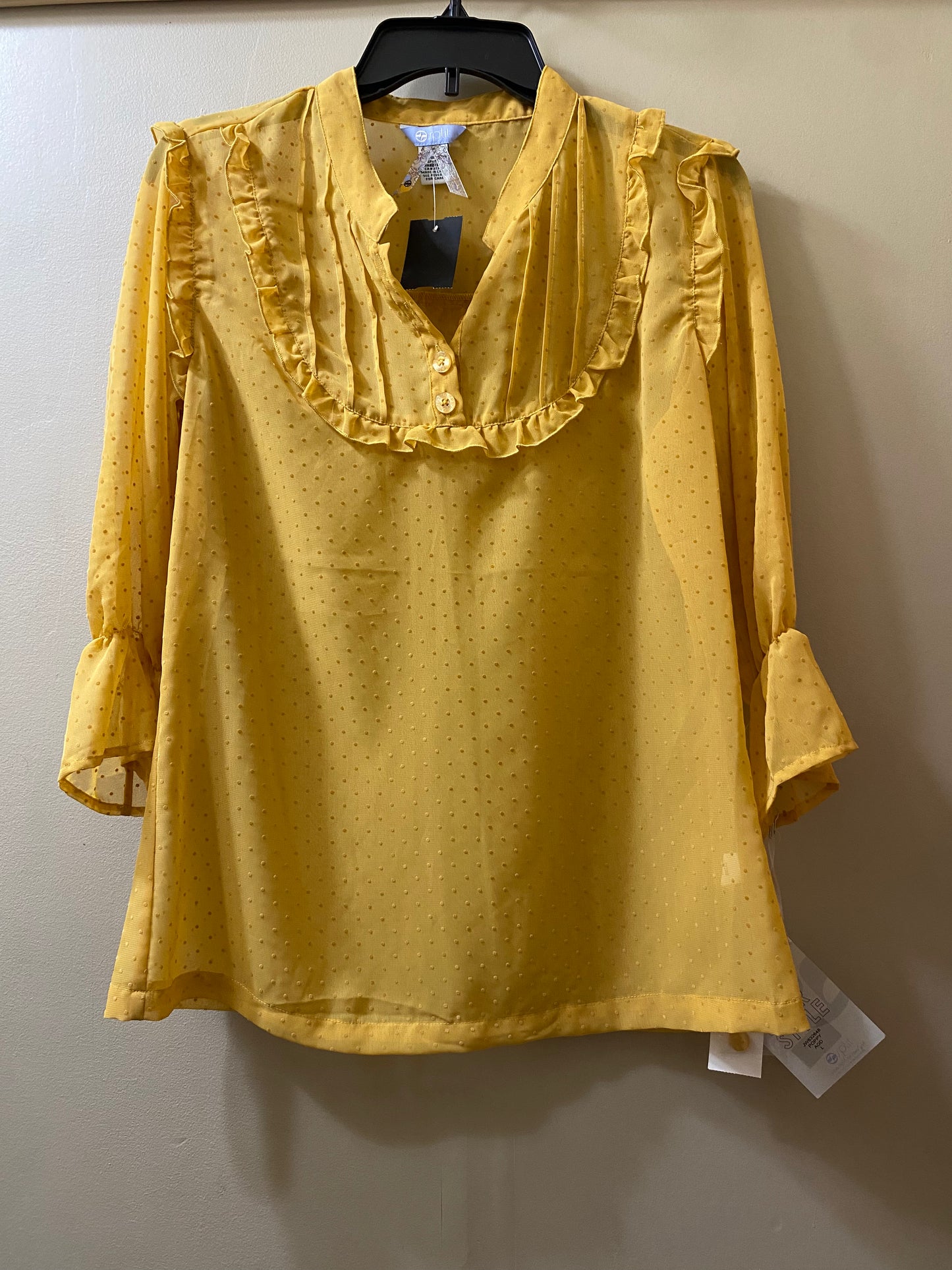 yellow Split juniors top, large