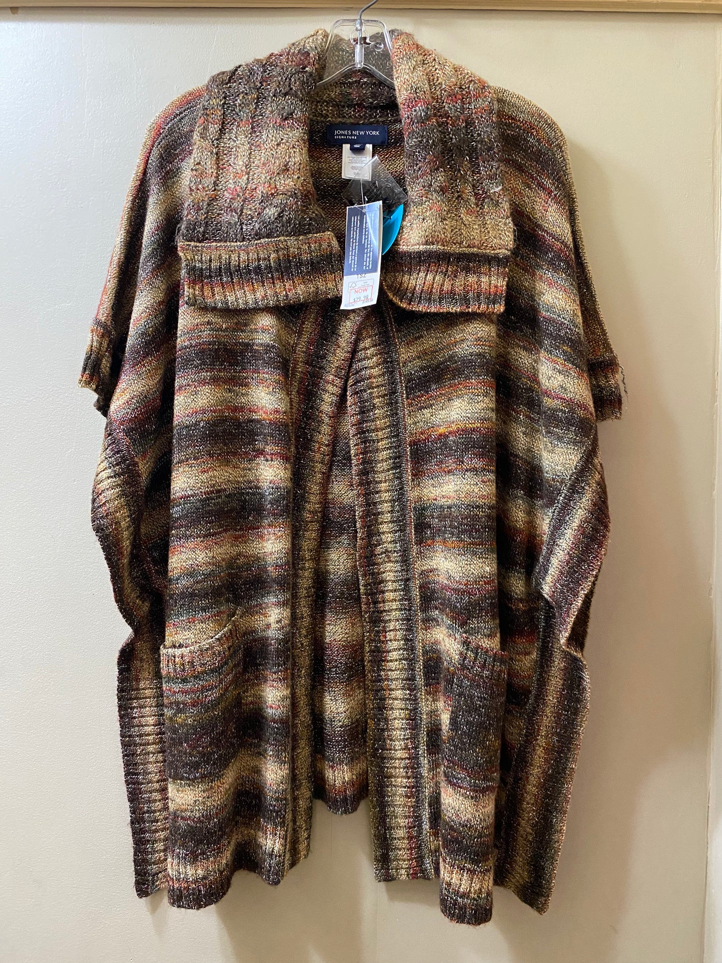 brown, multi Jones New York cardigan, os