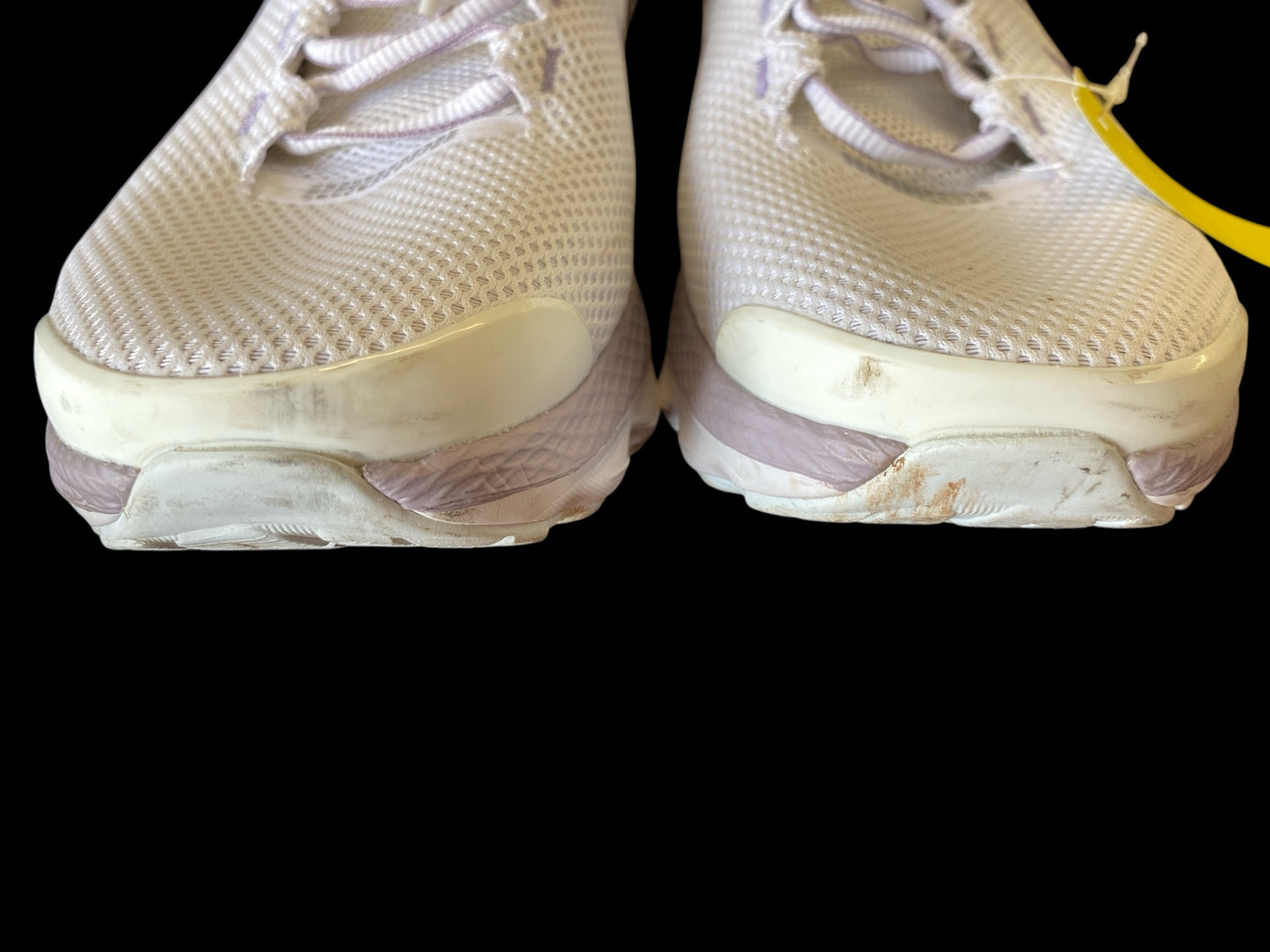 white, lavendar Under Armour womens sneakers, 9.5