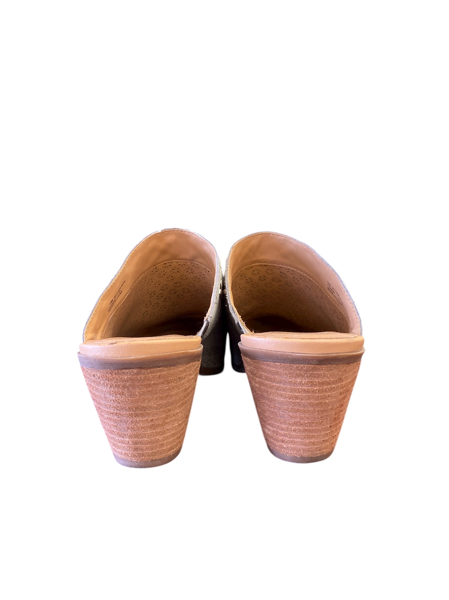 taupe Frye & Co mules, 10