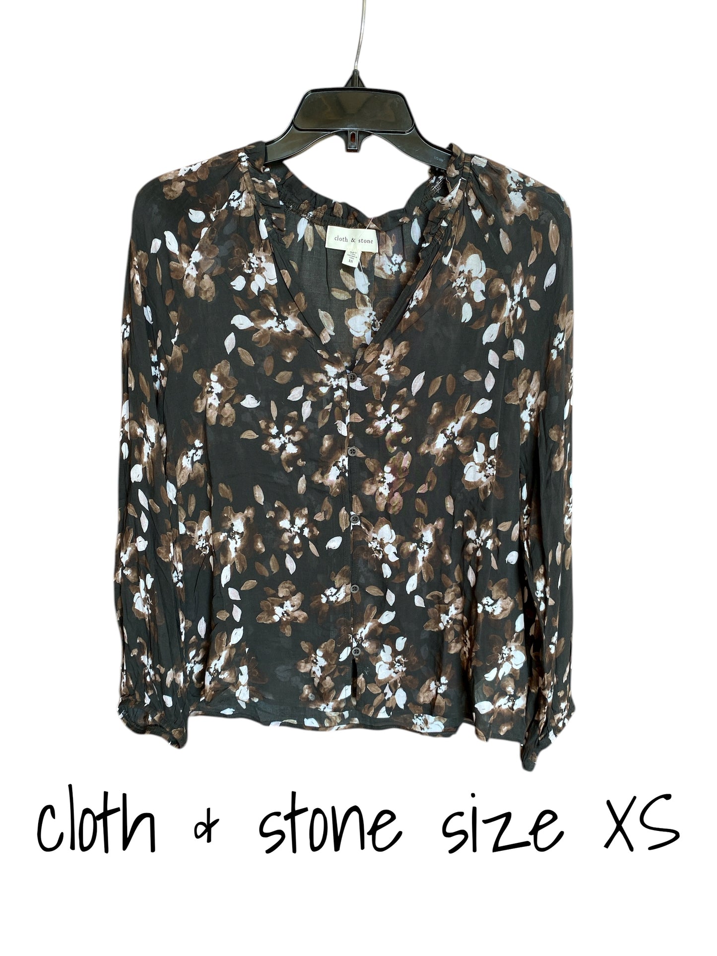black, brown cloth & stone womens top, XS
