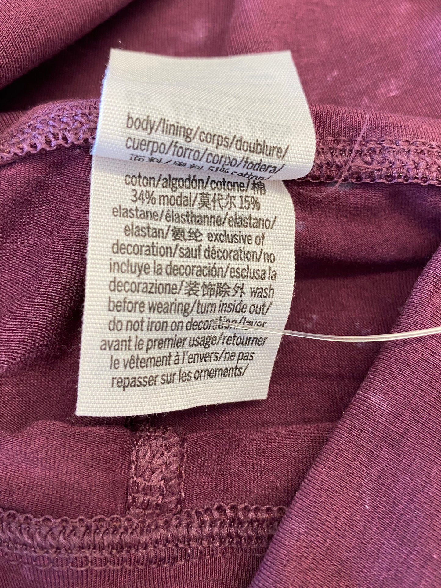 maroon Pink athletic leggings, XS