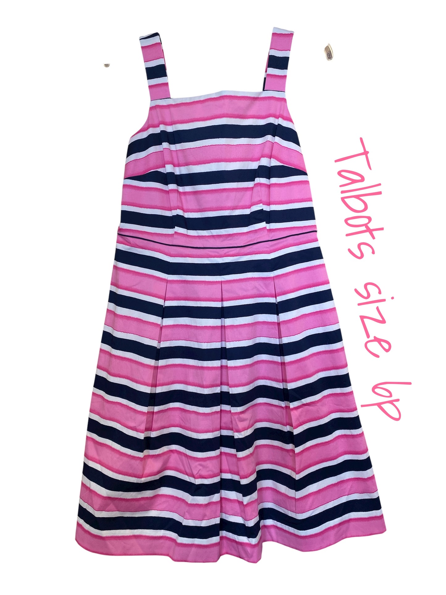 pink, navy Talbots dress, 6P