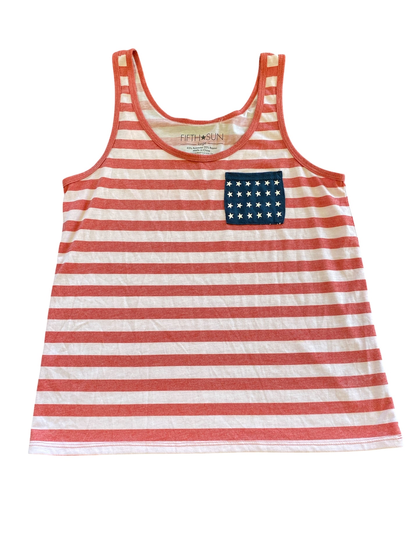 white, red, blue fifth sun womens top, large