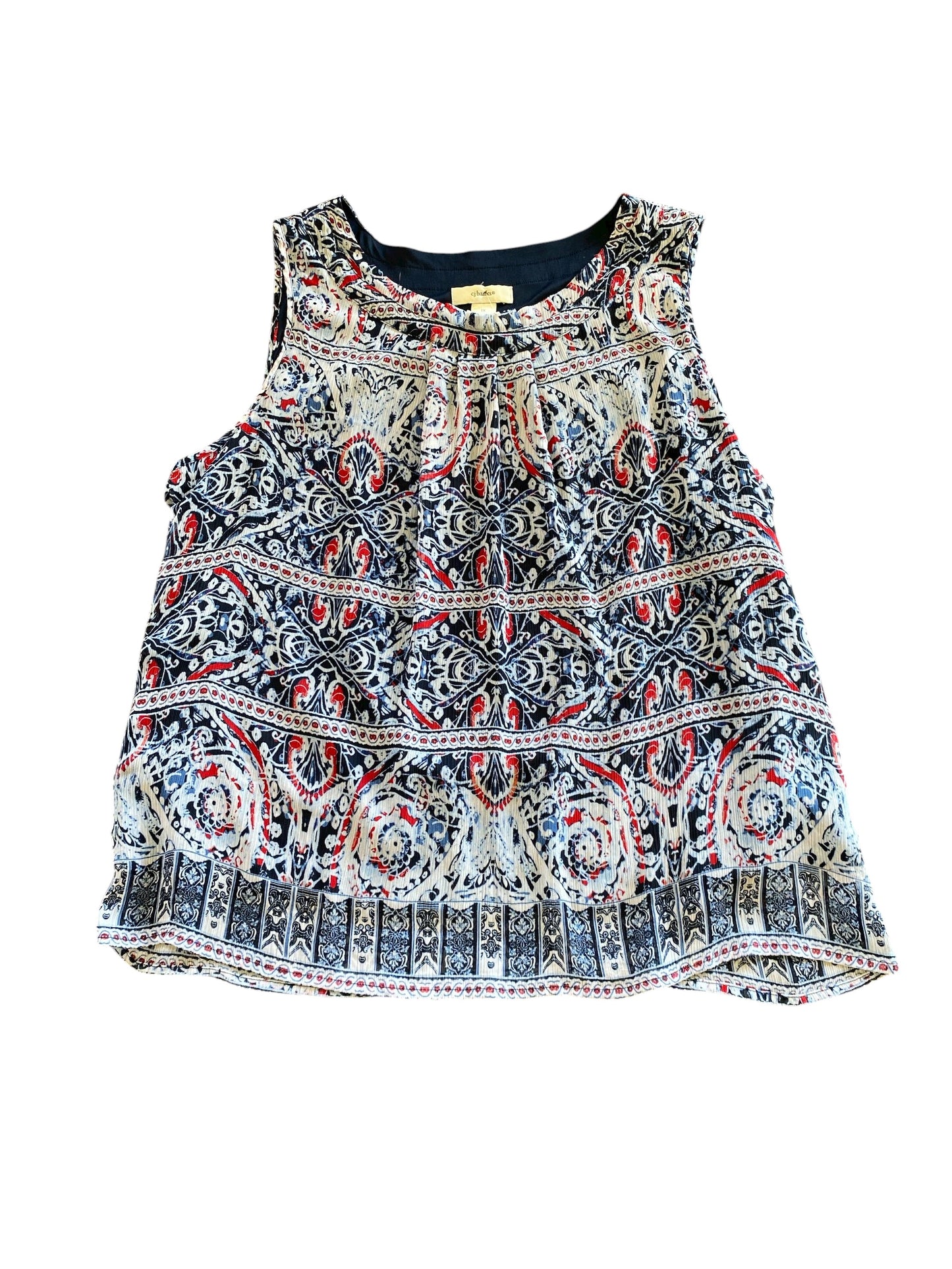 white, red, blue CJ Banks womens top, 1X