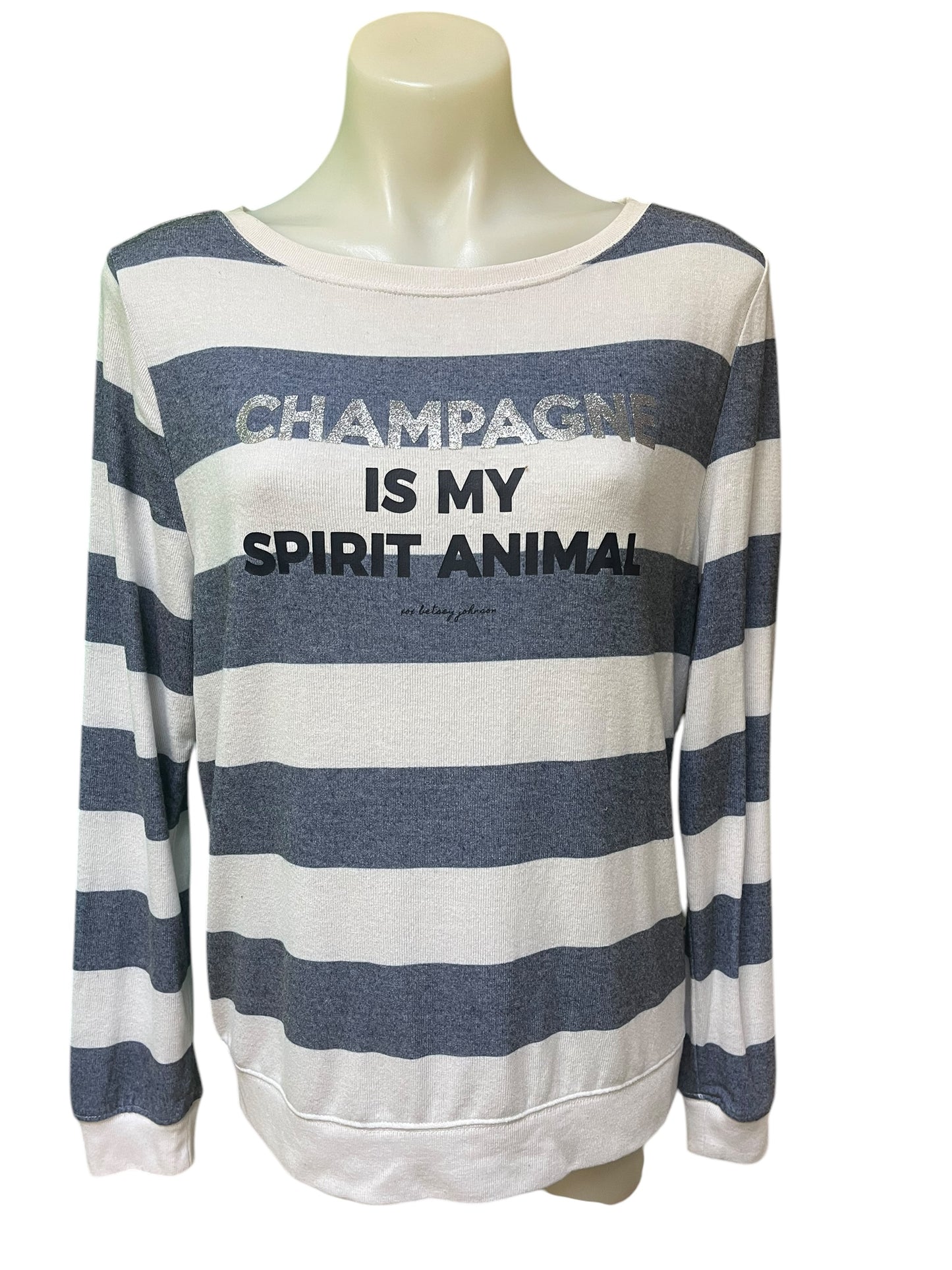 blue stripe Betsey Johnson womens top, Medium