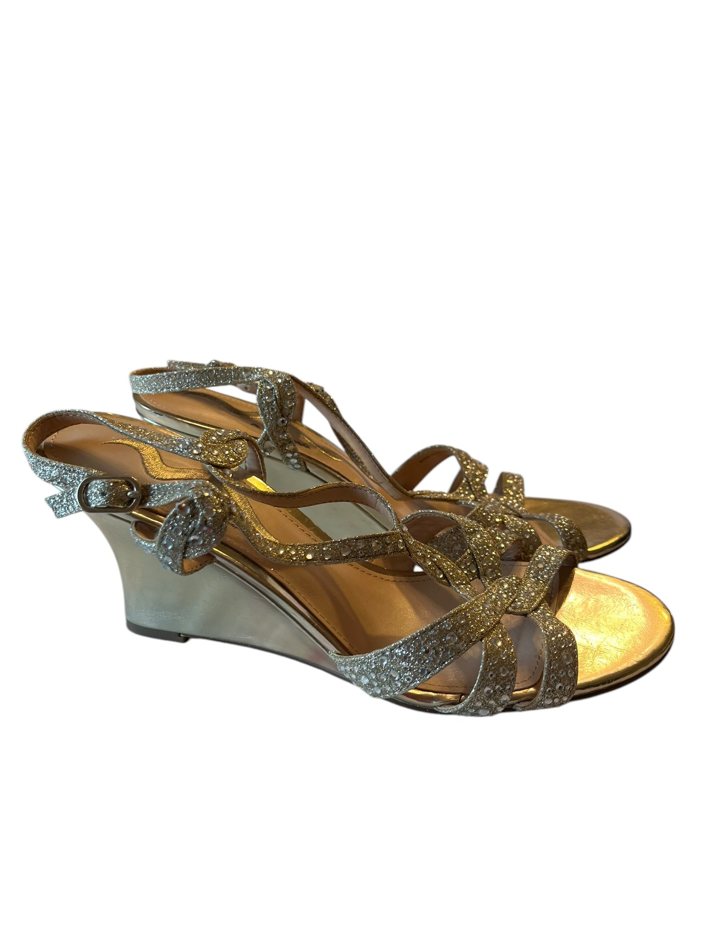 Gold Nina Leonard Heels, 8