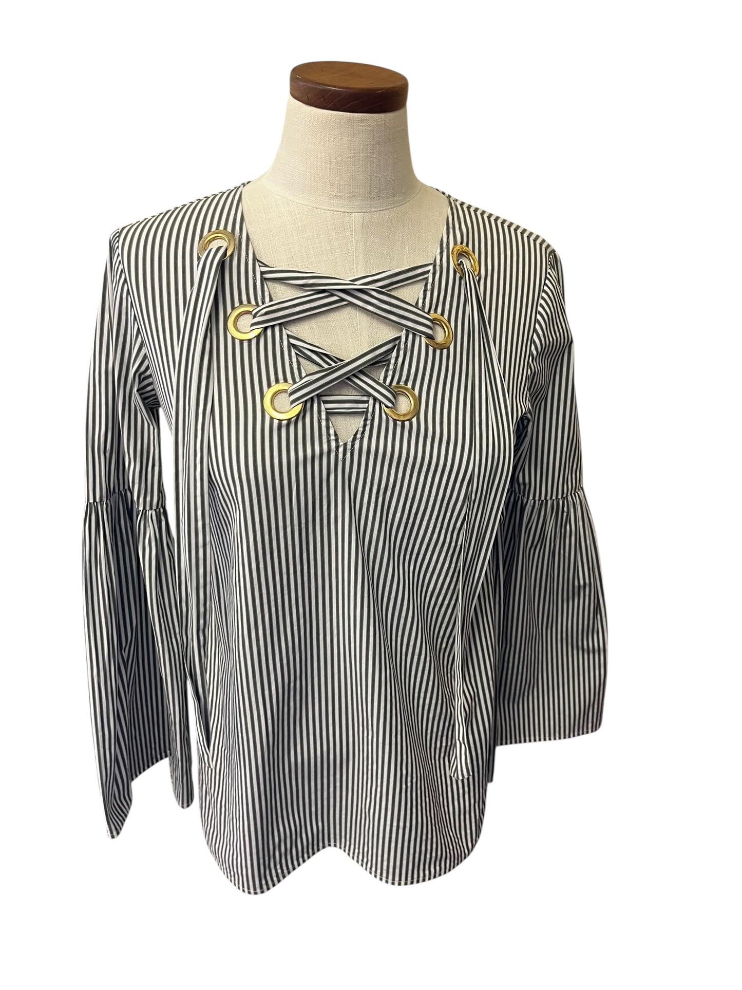 Grey Striped Michael Michael Kors womens top, xs