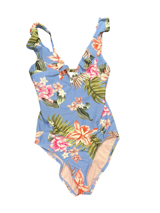 blue floral Kona Sol Swimsuit, small