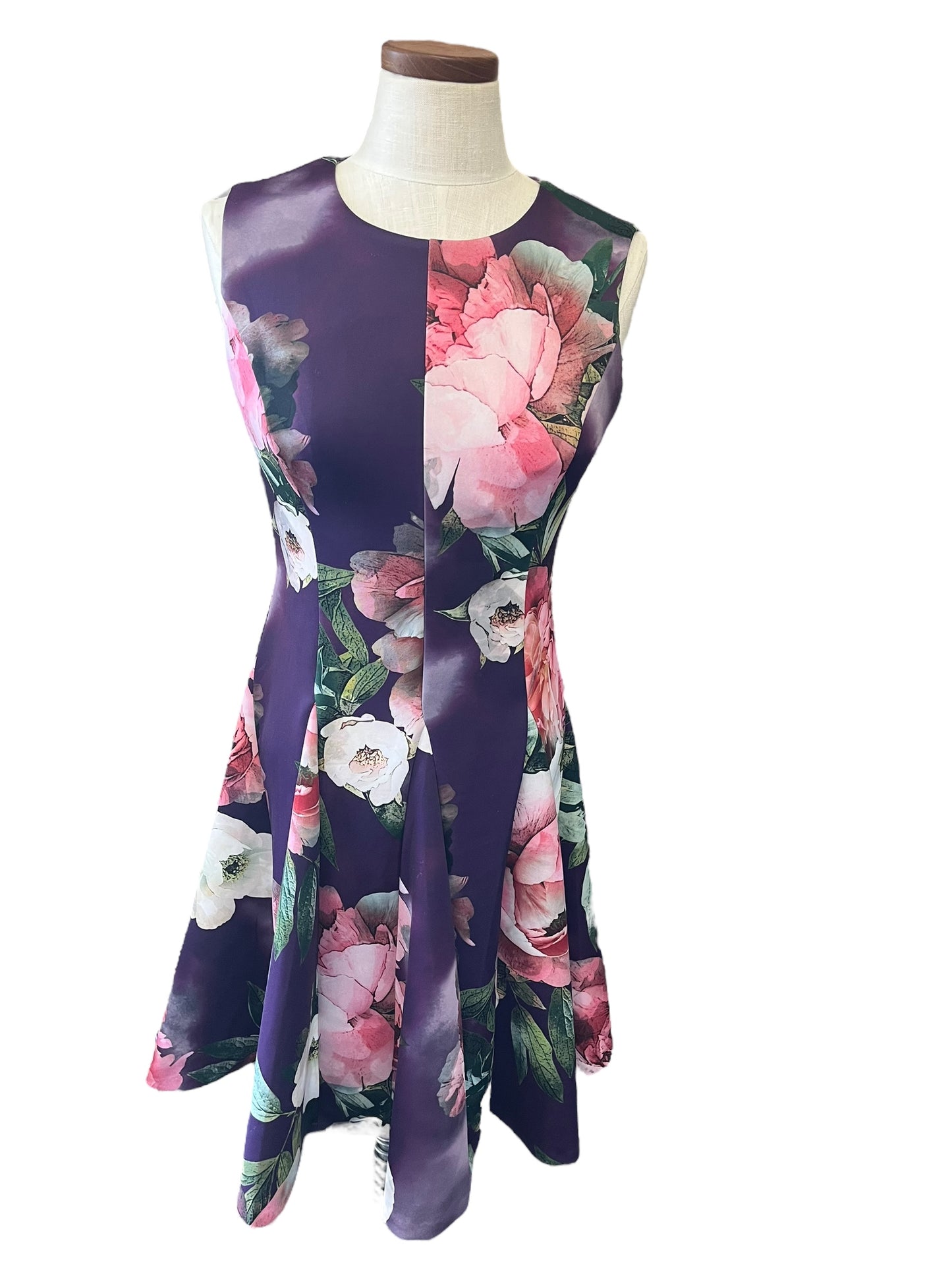 purple floral Calvin Klein dress, 4