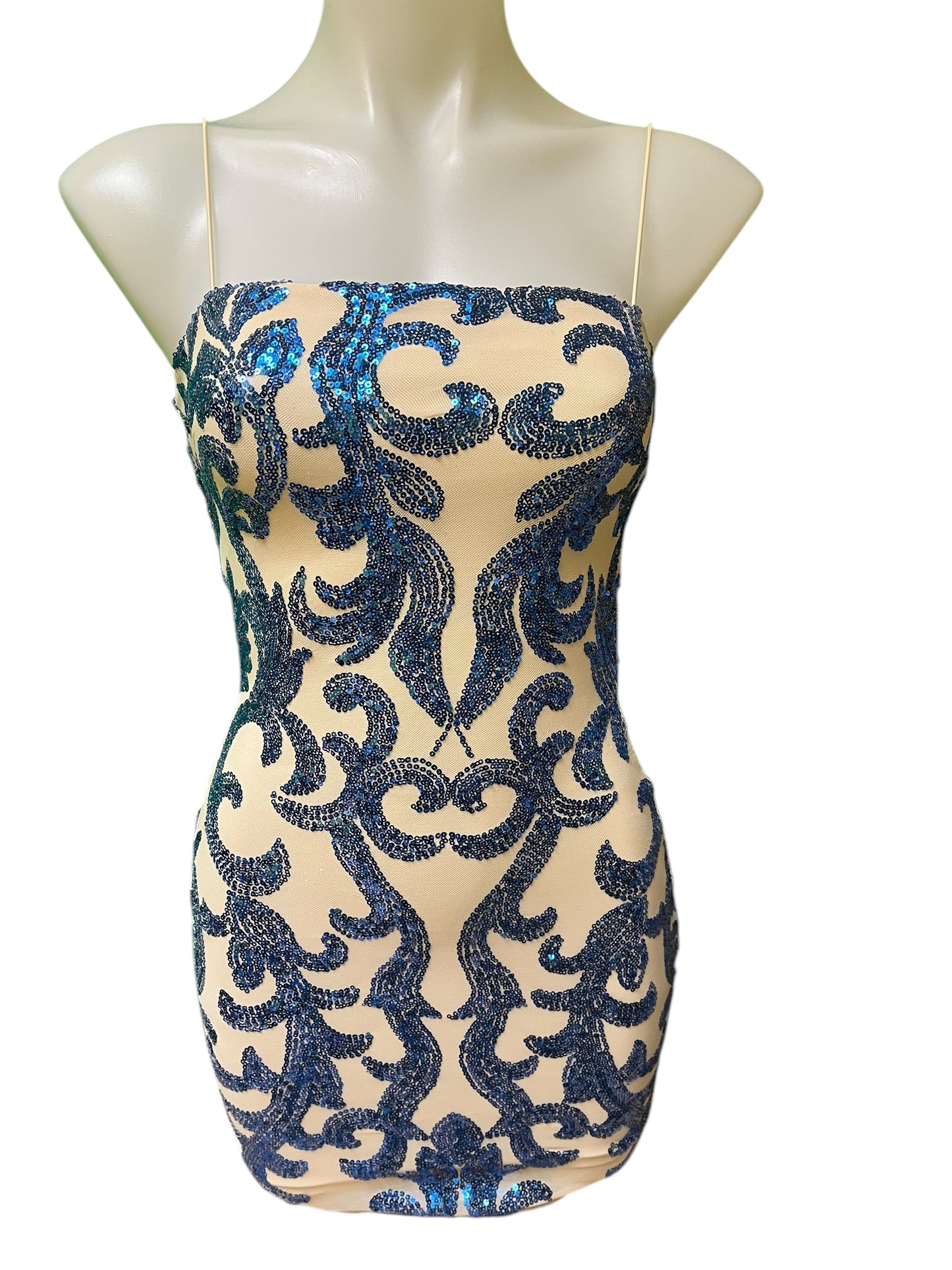 blue Windsor dress, xs