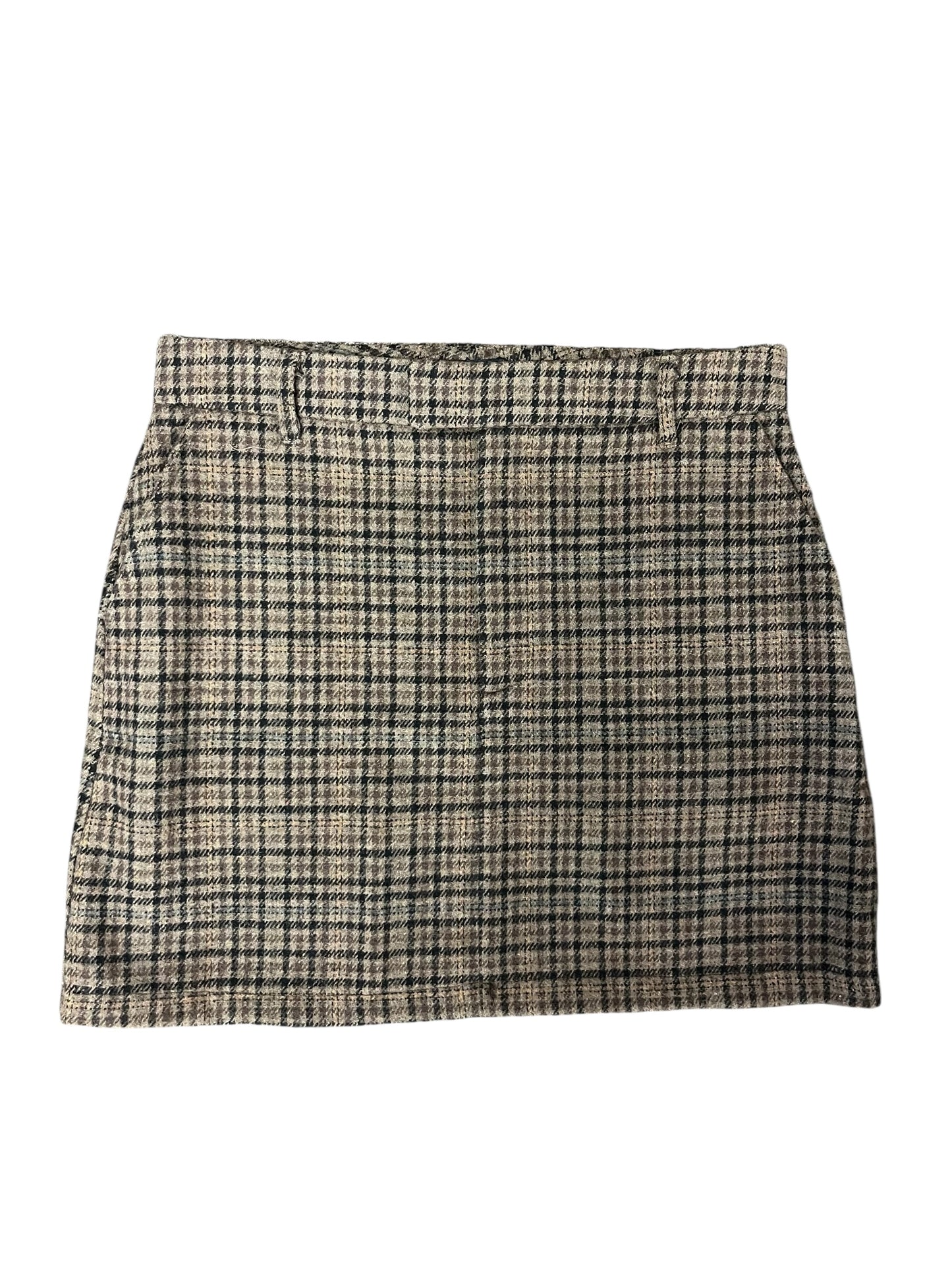 Brown Plaid Delight skirt, small