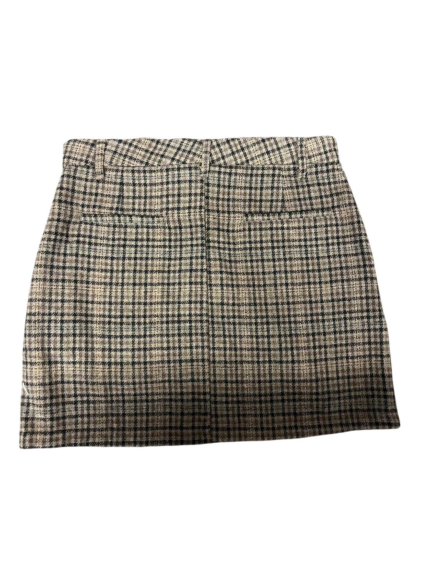 Brown Plaid Delight skirt, small