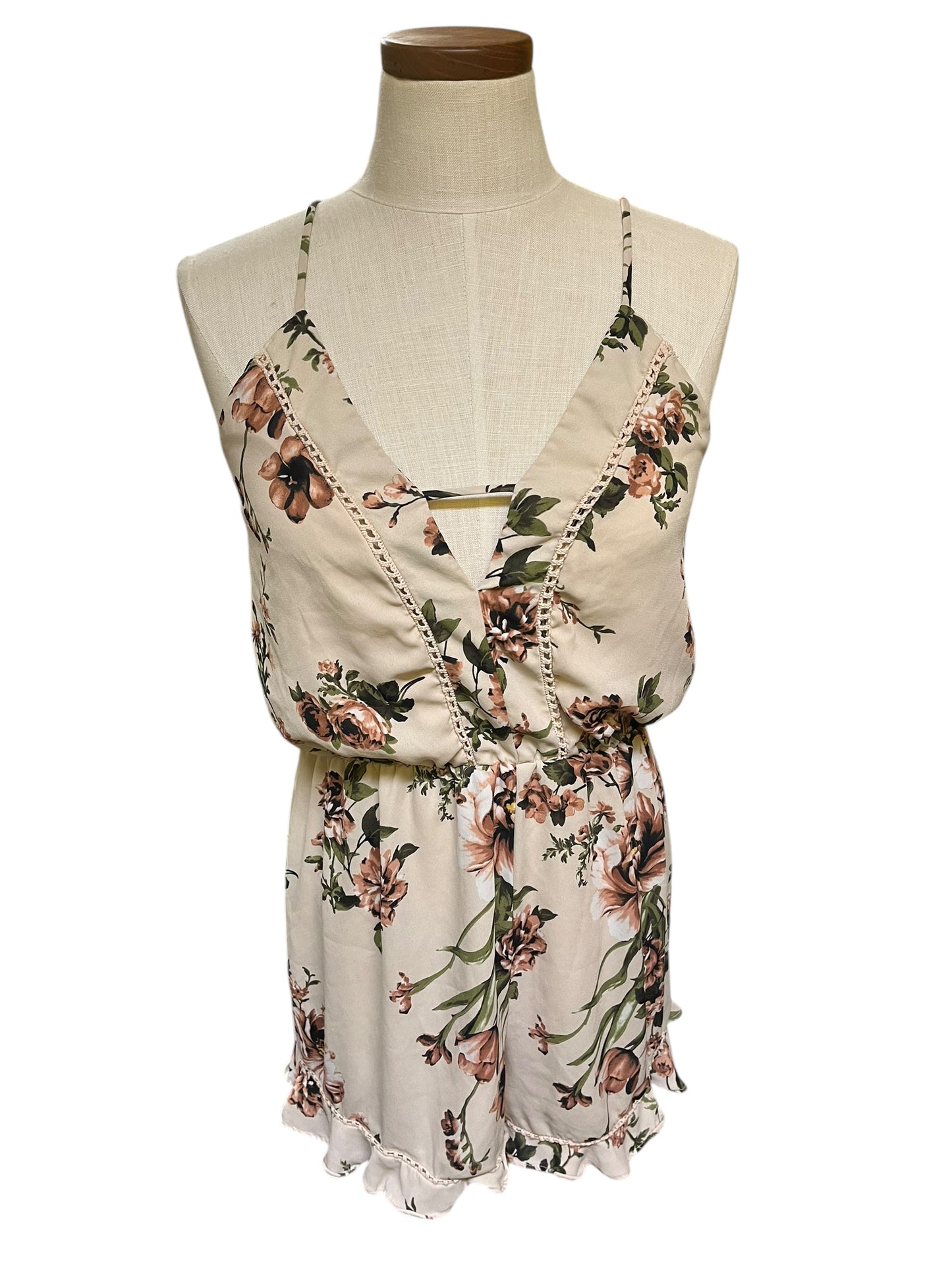 Pink Floral Sienna Sky Romper, Medium