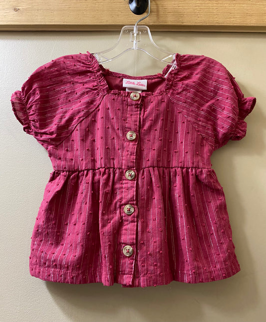 red Little Lass girls shirt, 3T