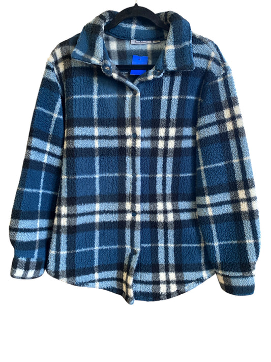 Blue Plaid Jason Maxwell womens top, small