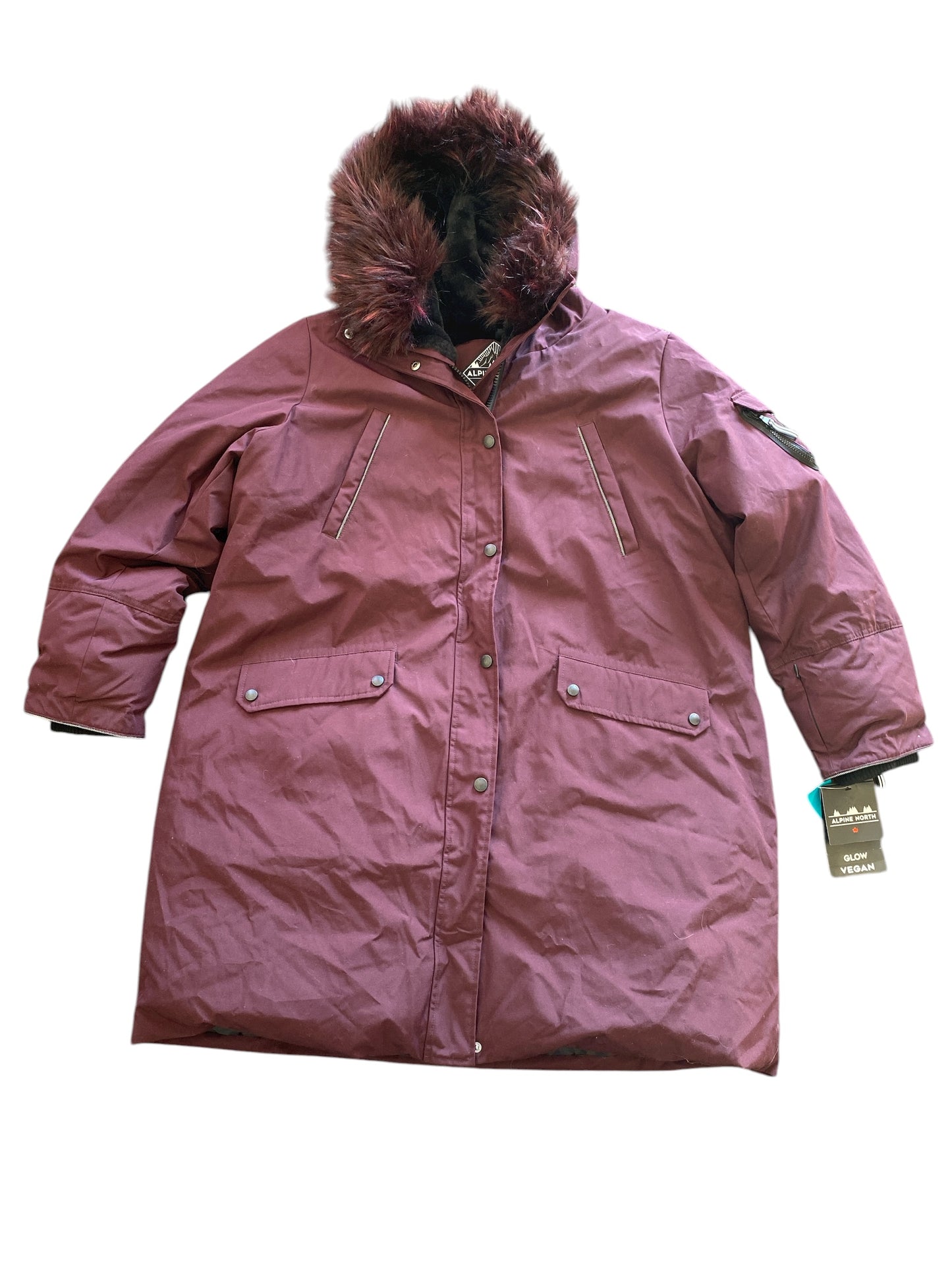 burgundy Alpine North Coat, 3X
