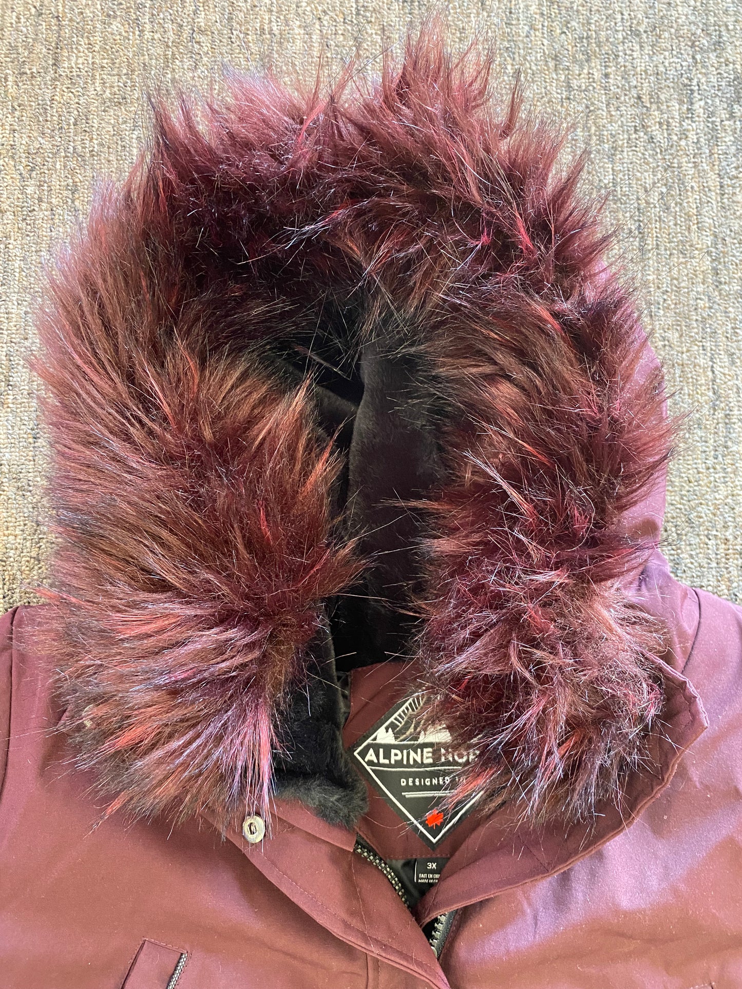 burgundy Alpine North Coat, 3X