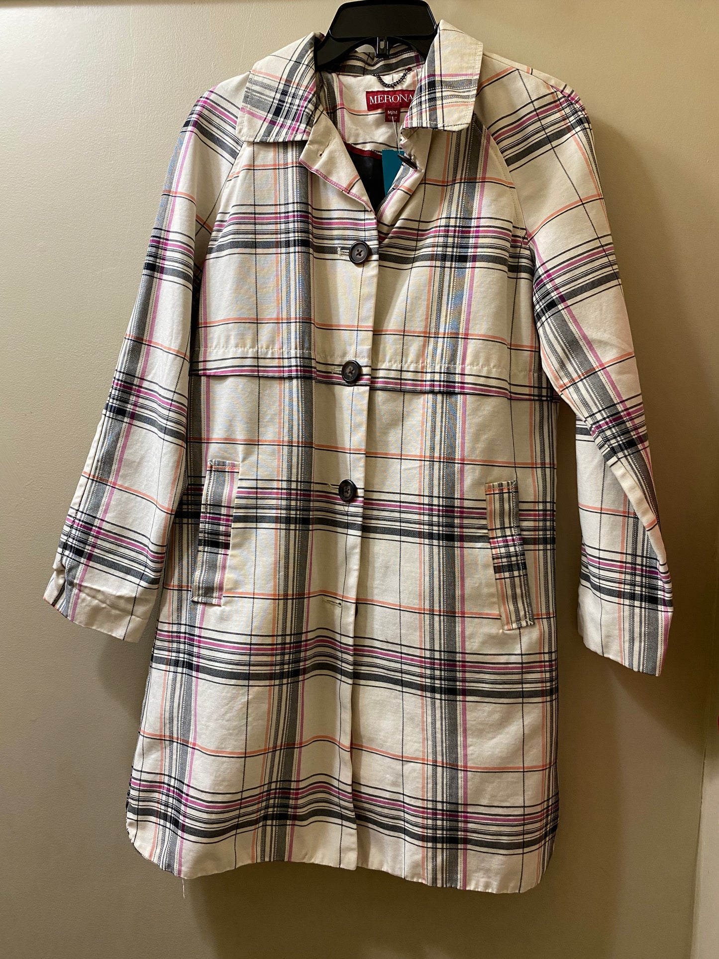 cream, gray, pink Merona jacket, medium