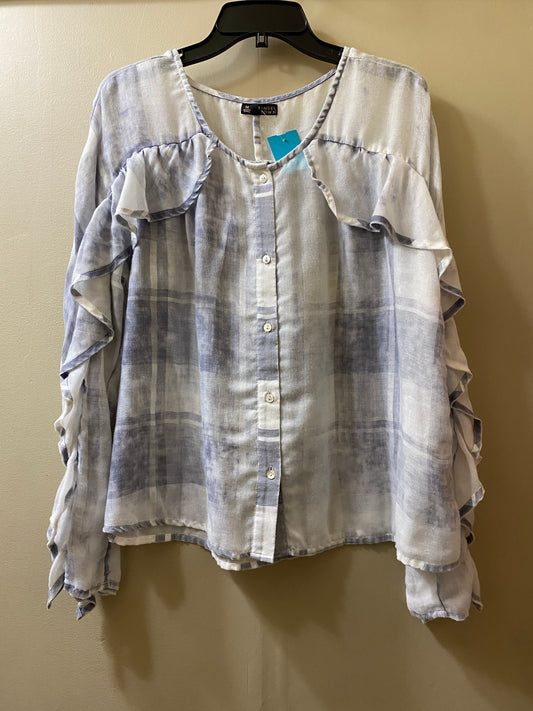 white, gray tinseltown womens top, medium
