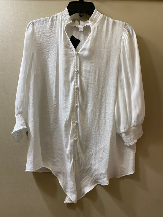 white Calligraphie womens top, small