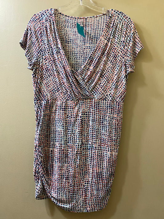 white, multi Motherhood maternity top, medium