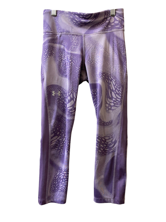 purple Under Armour girls leggings, small