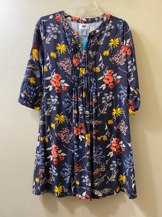 black floral Old Navy girl's dress, large