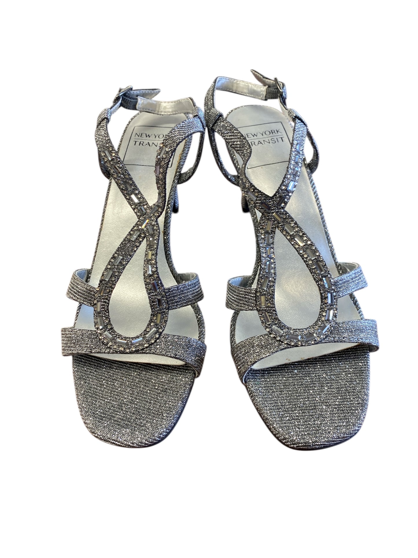 silver New York Transit heels, 7