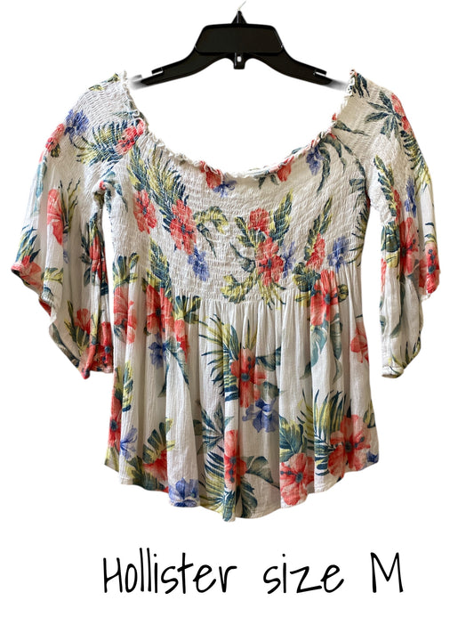 white floral Hollister womens top, medium