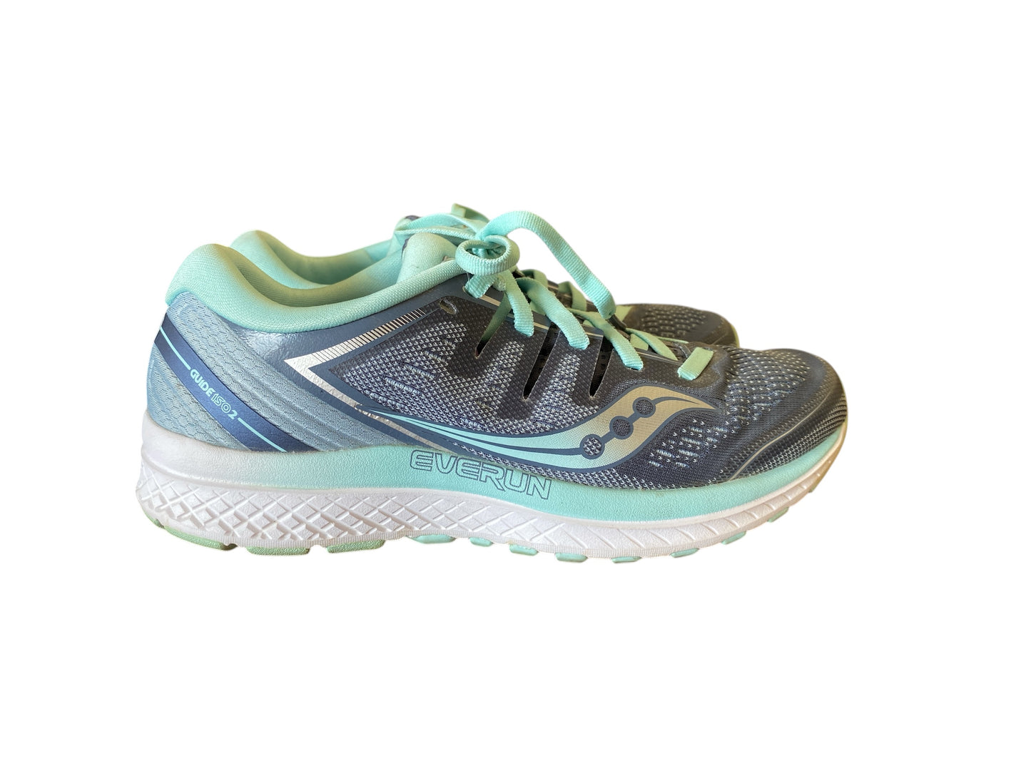 gray, mint Saucony womens sneakers, 7.5