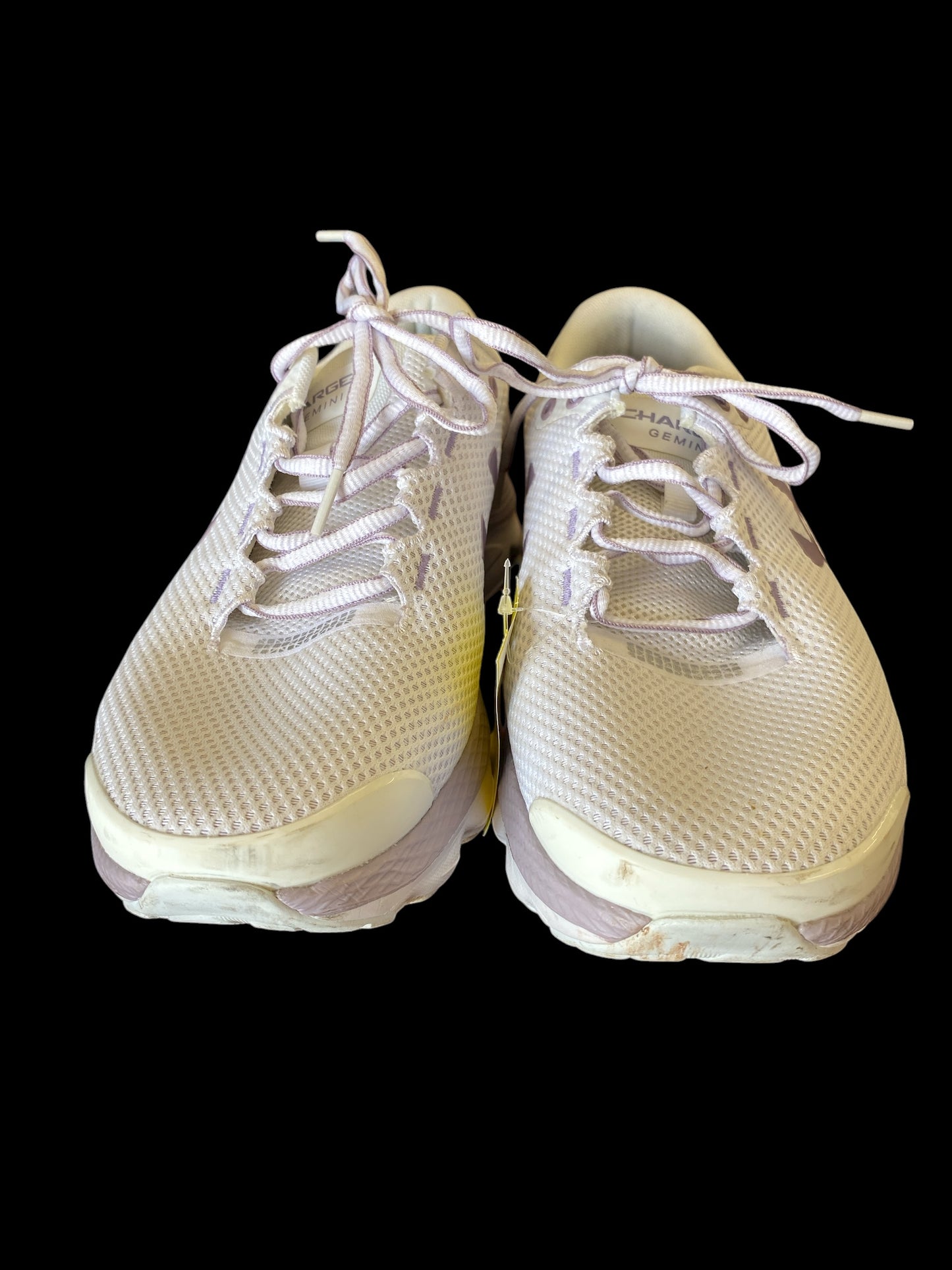 white, lavendar Under Armour womens sneakers, 9.5