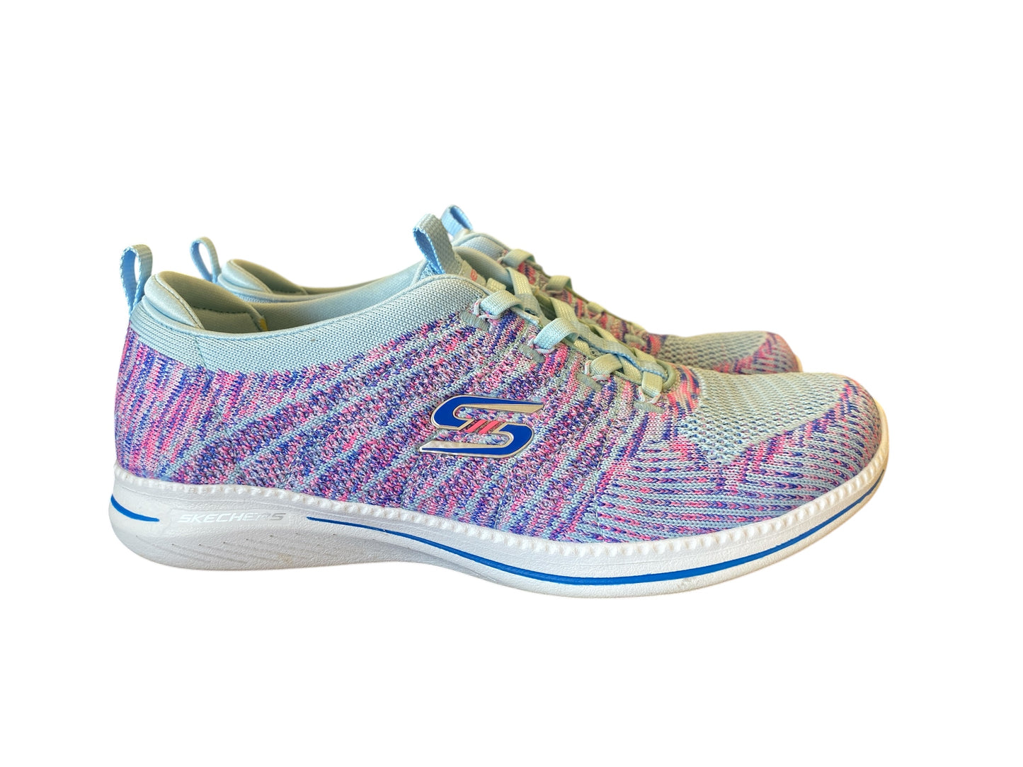 light blue, multi Skechers womens sneakers, 9