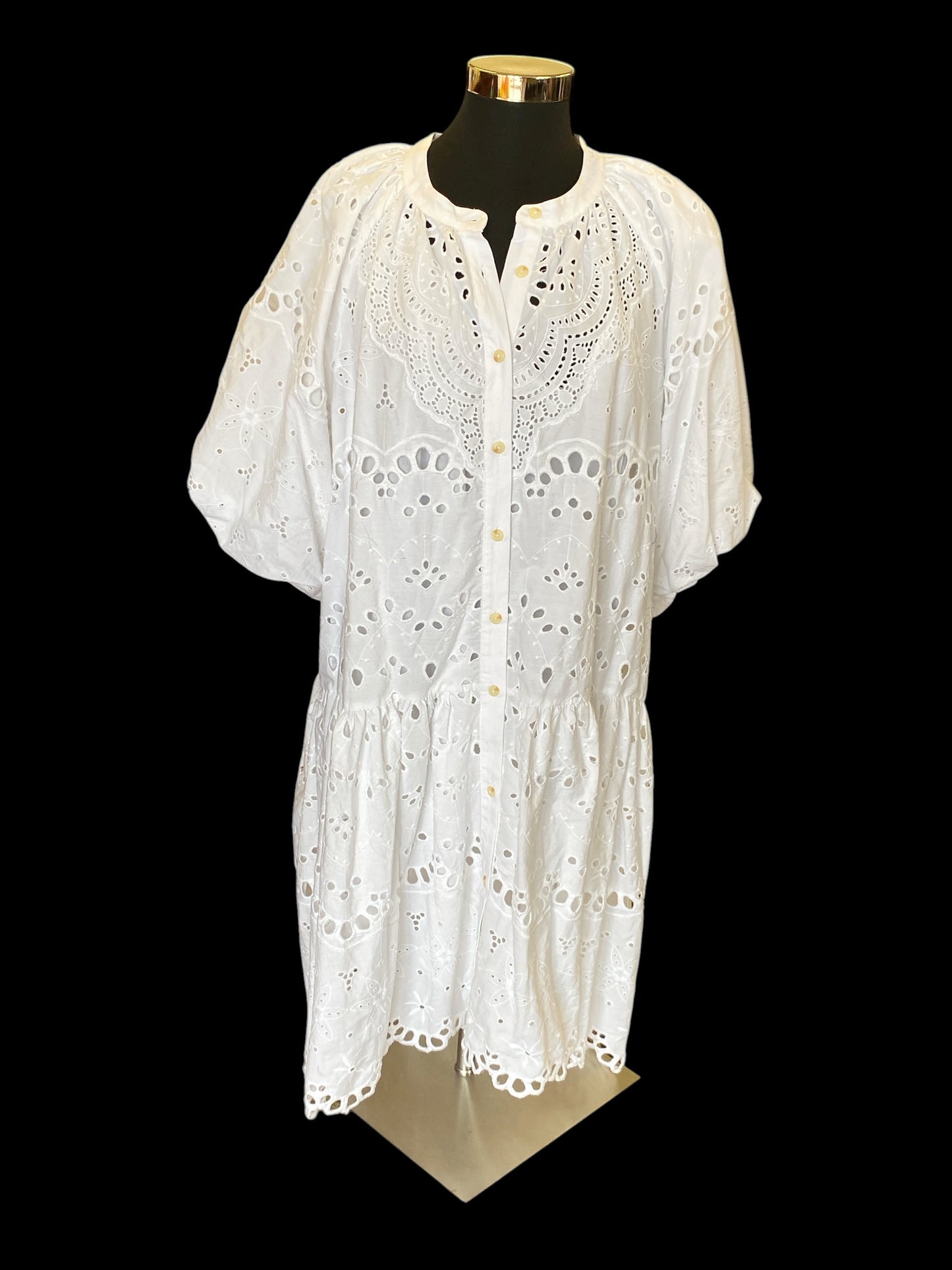 white Anthropologie + designer dress, 2XL