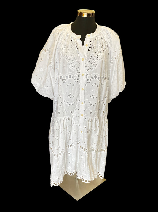 white Anthropologie + designer dress, 2XL
