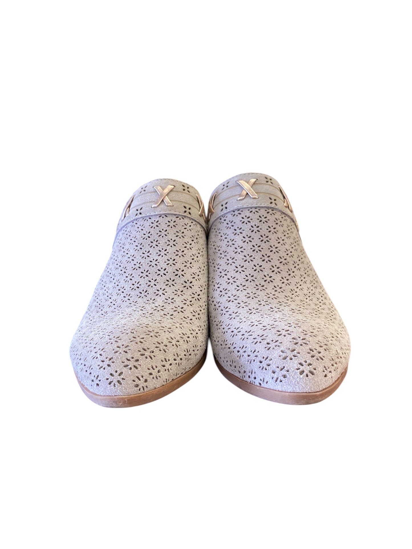 taupe Frye & Co mules, 10