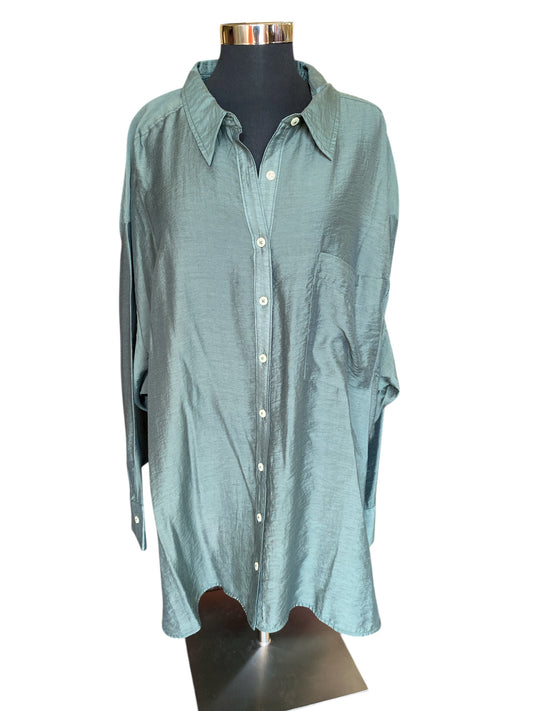 sage green Maeve designer shirt, 3X
