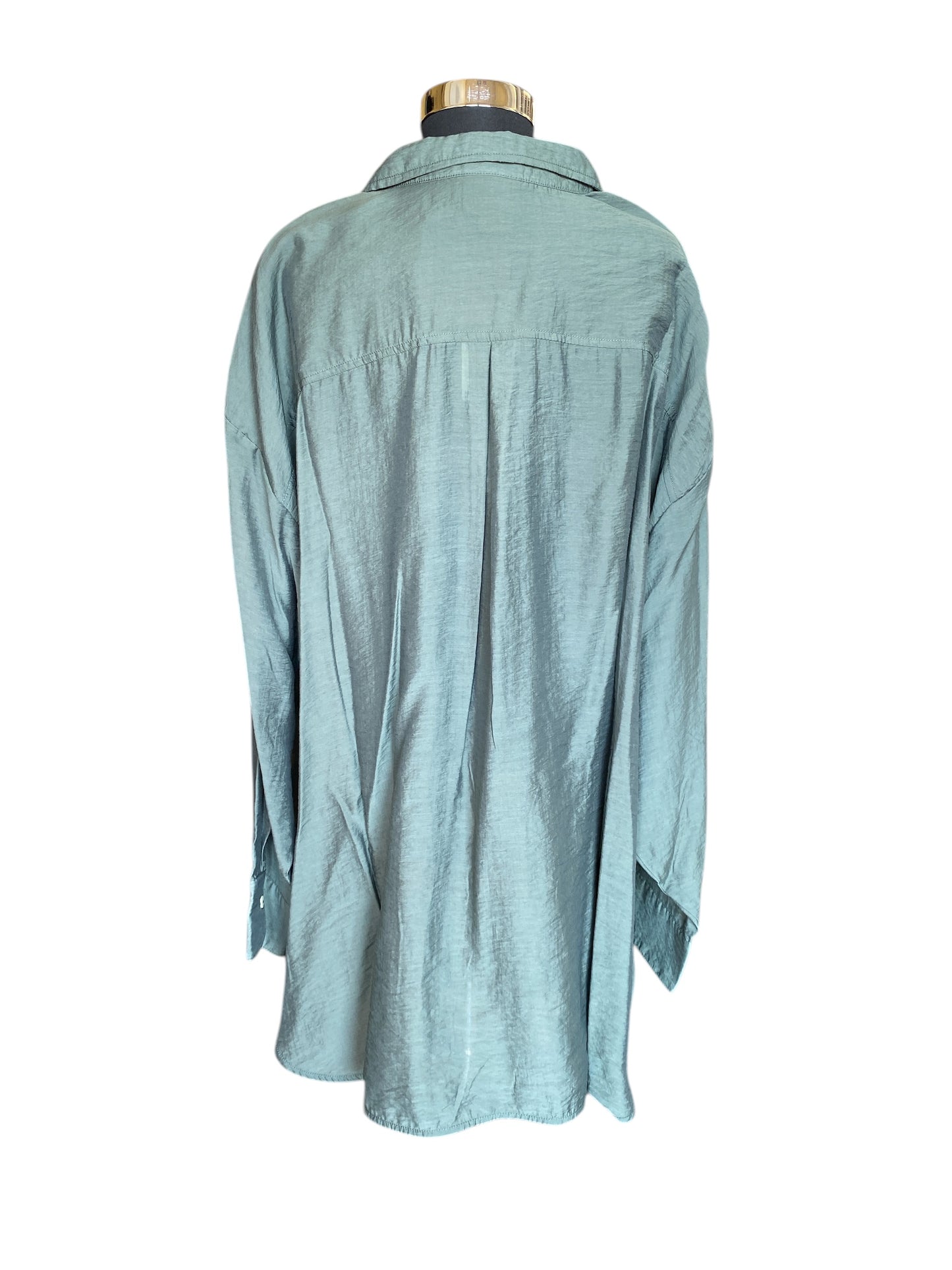 sage green Maeve designer shirt, 3X