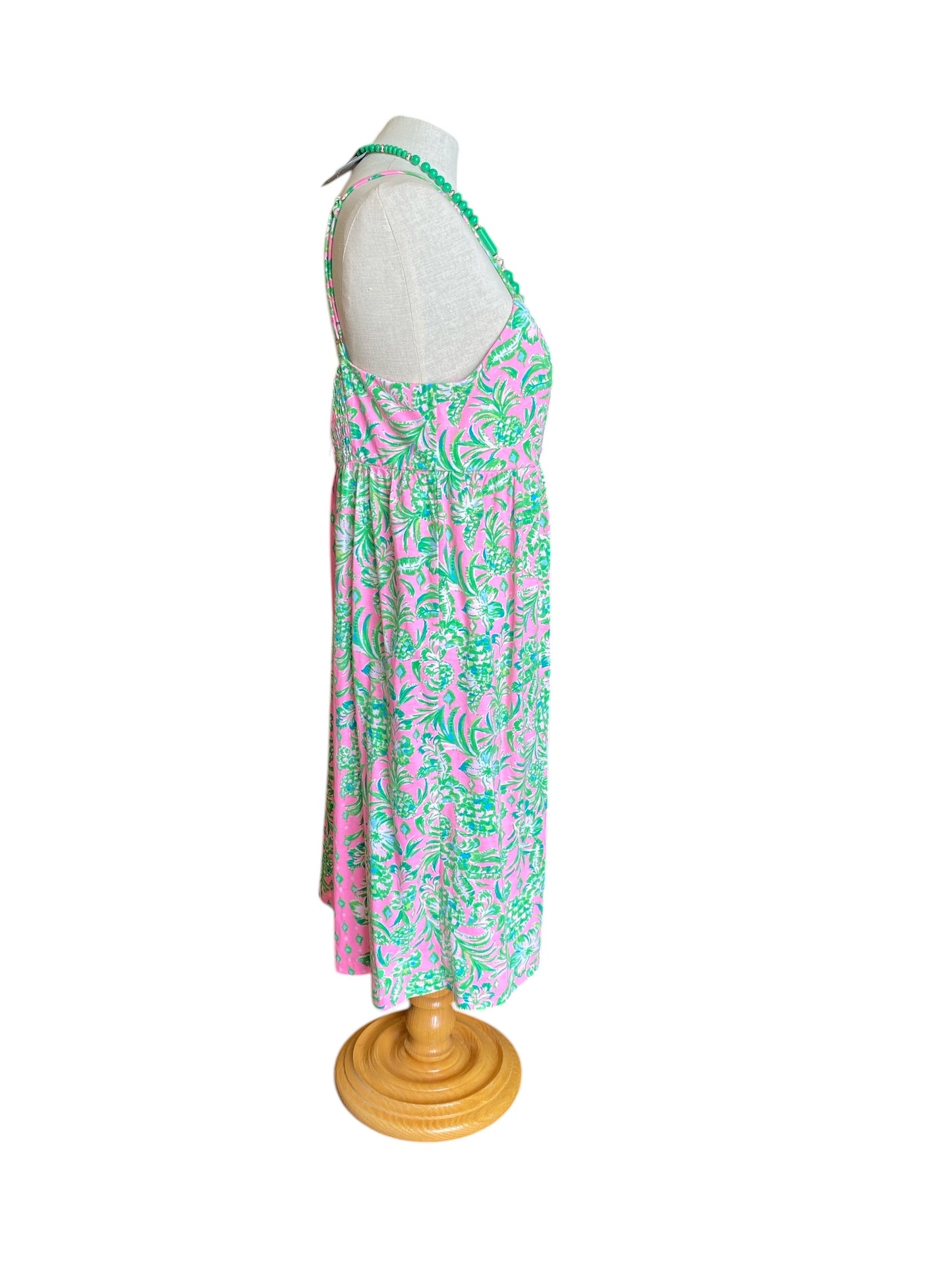 hot pink, green Lilly Pulitzer designer dress, large