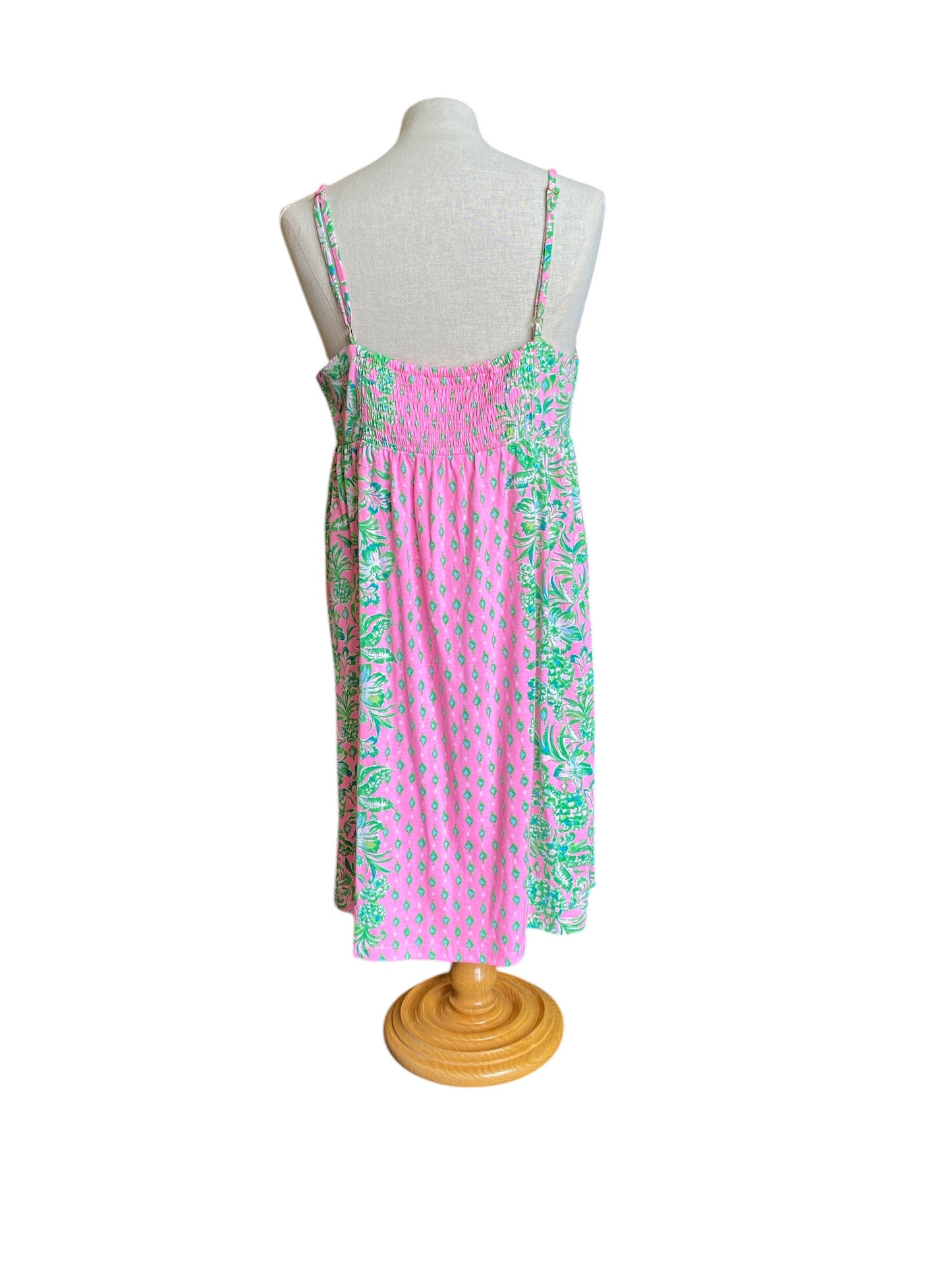 hot pink, green Lilly Pulitzer designer dress, large