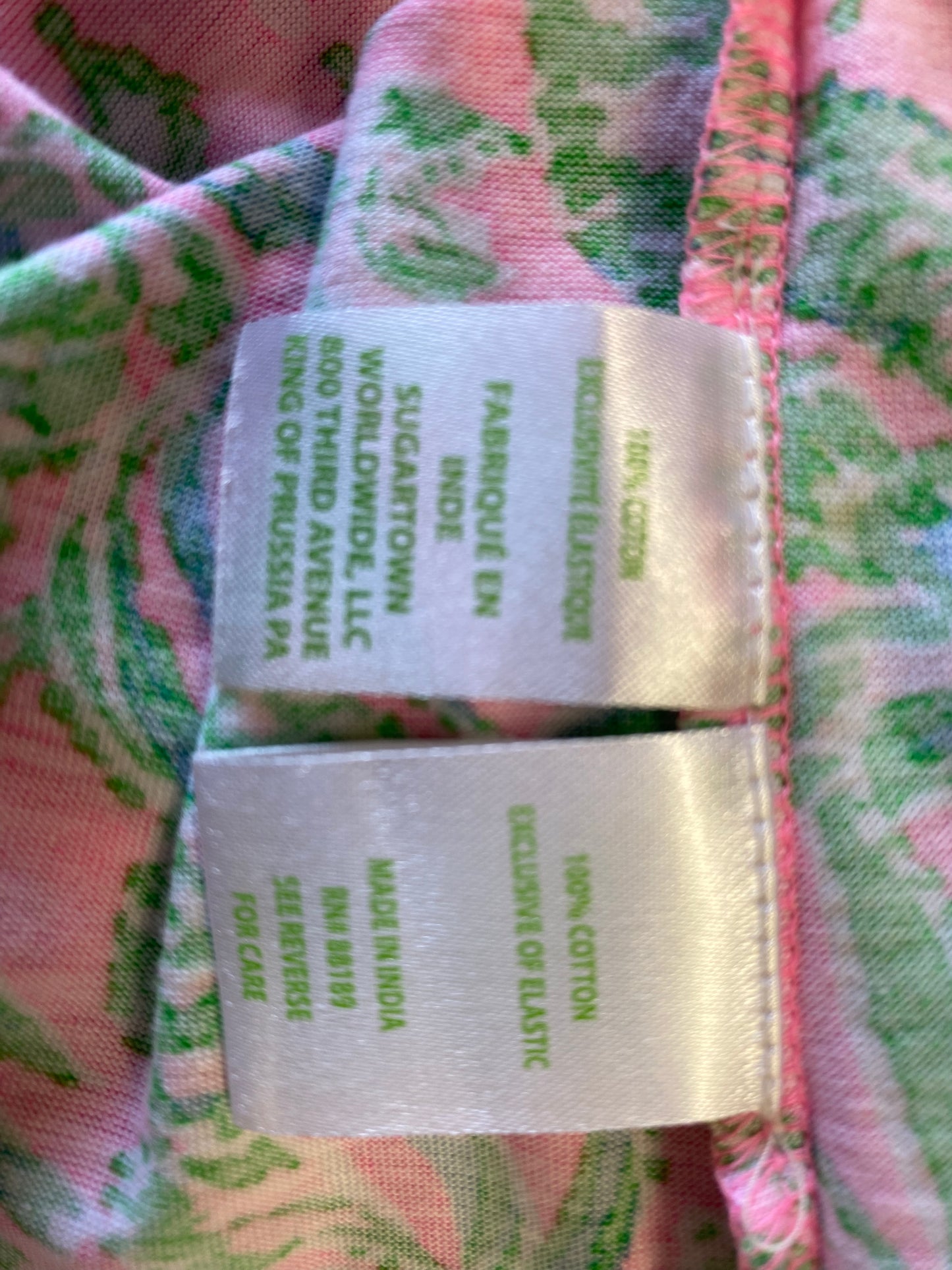 hot pink, green Lilly Pulitzer designer dress, large