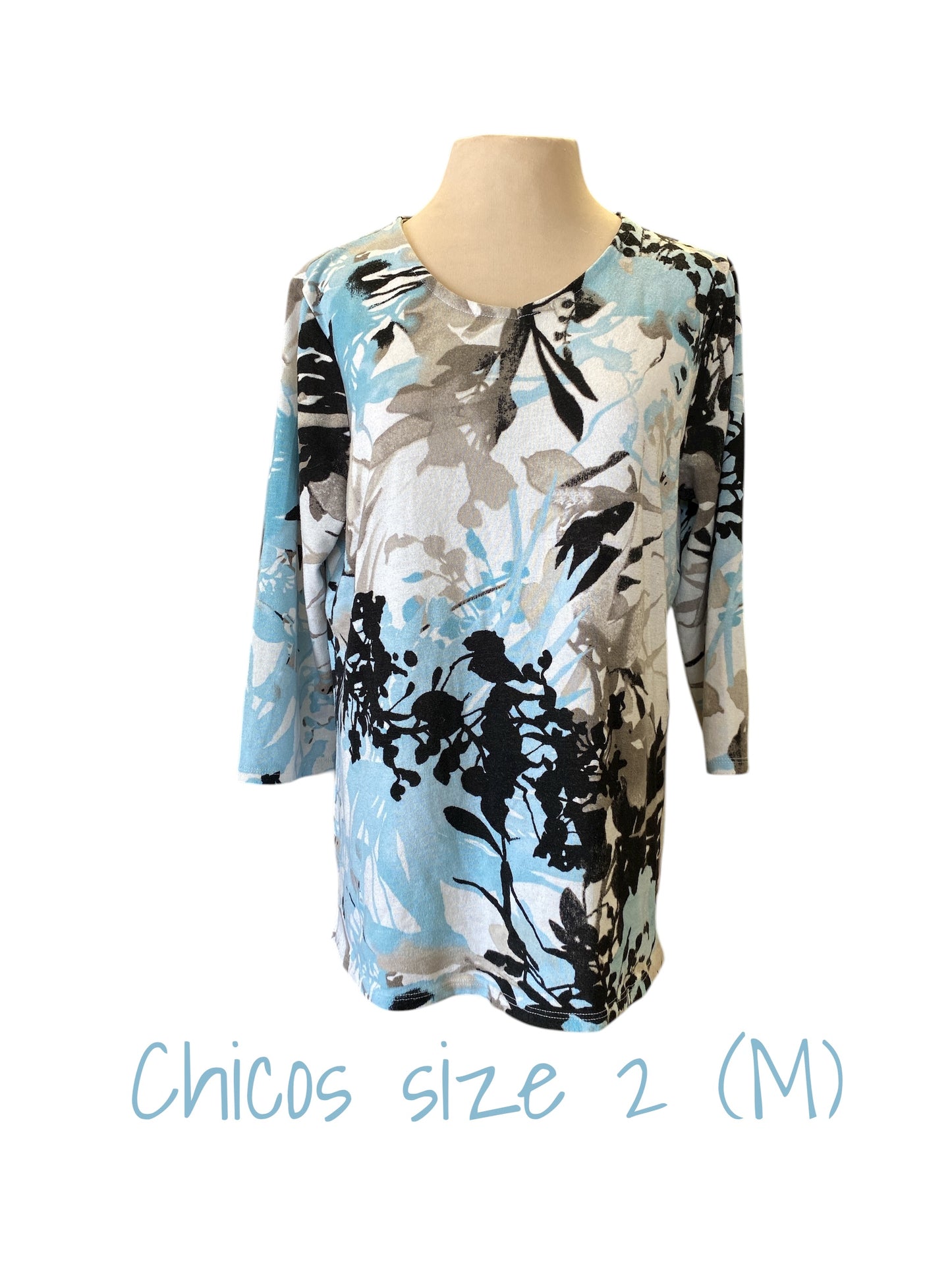 blue, white, grey Chico's womens top, 2