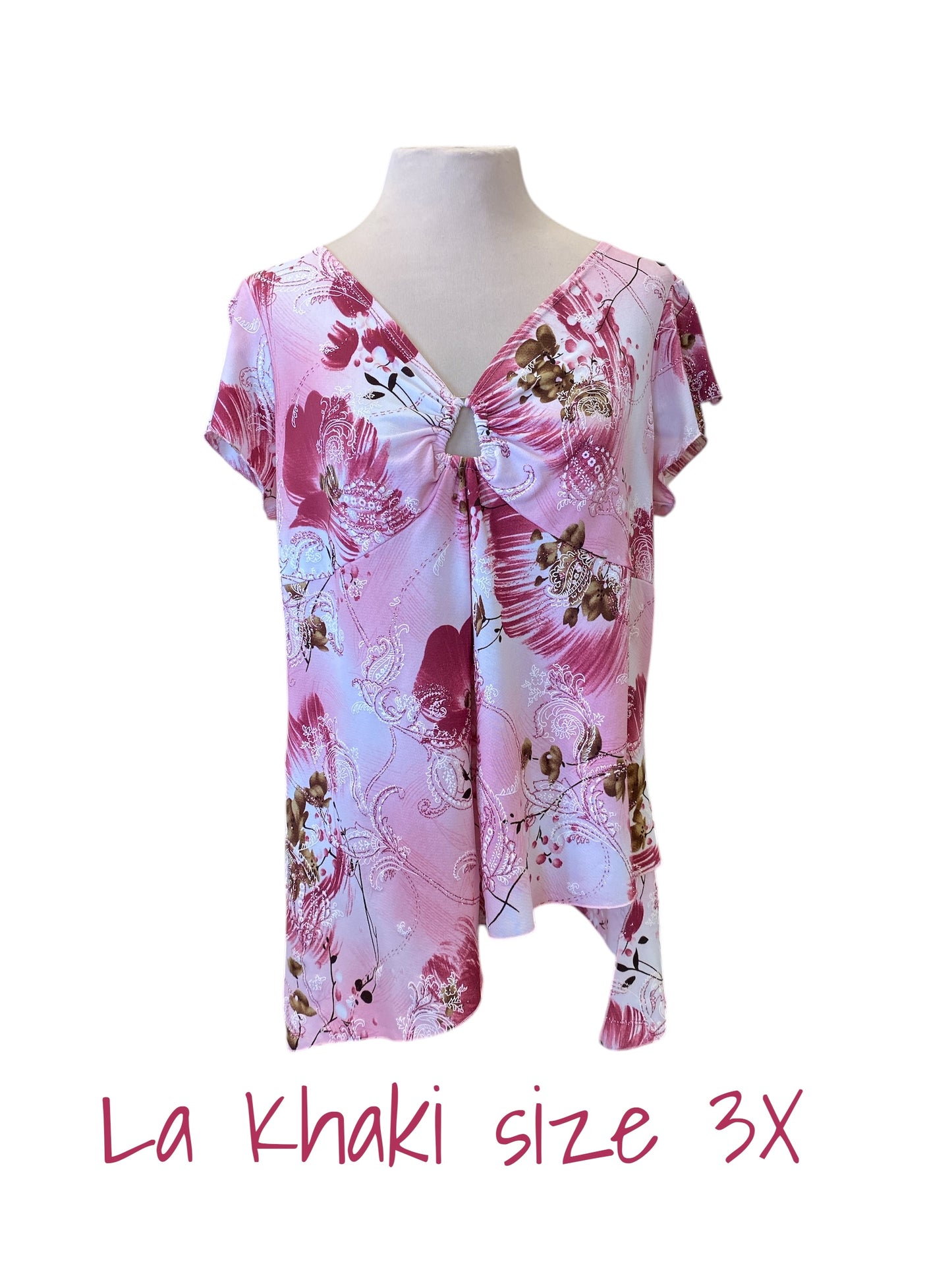 pink La Khaki womens top, 3X
