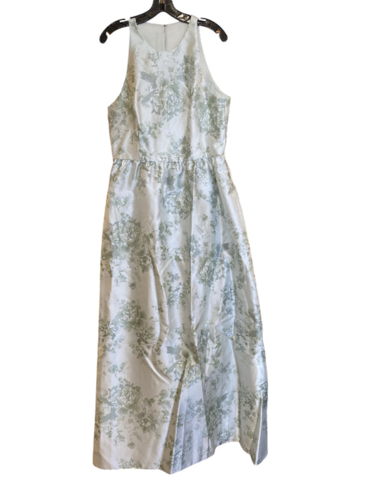 sage green Alfred Sung formal dress, 14