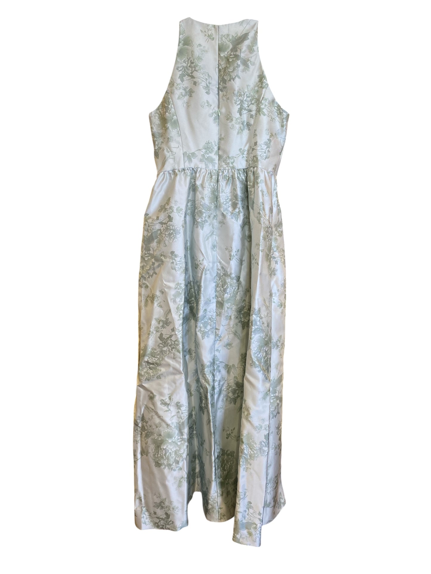 sage green Alfred Sung formal dress, 14