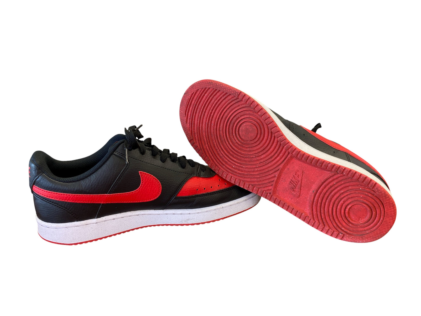 red, black Nike mens sneakers, 10