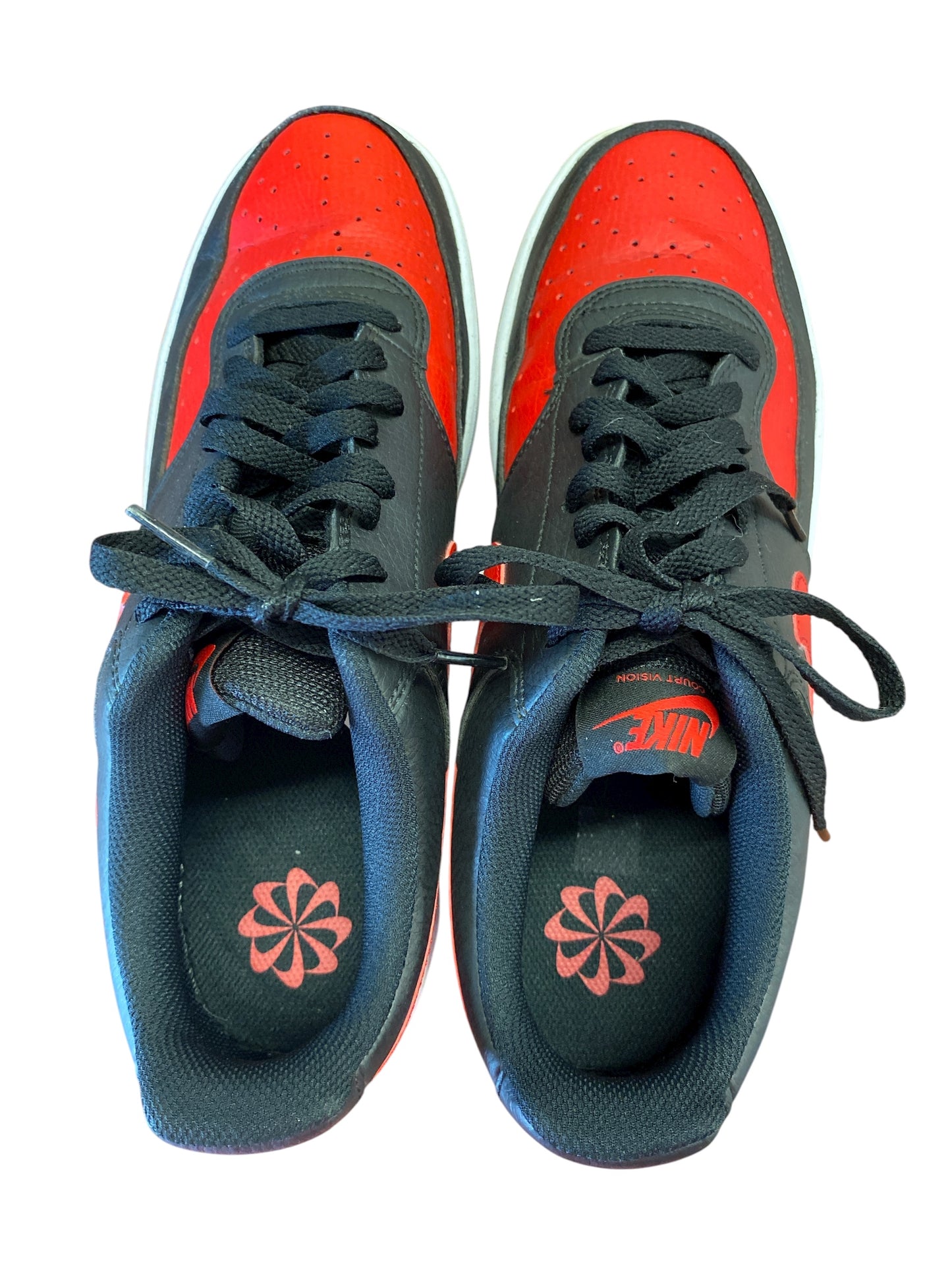 red, black Nike mens sneakers, 10