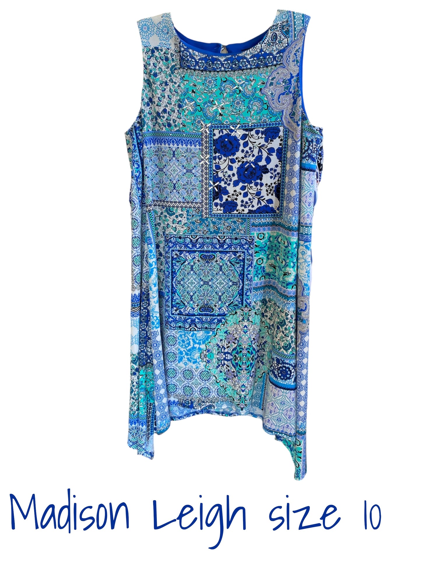 blue, multi MadisonLeigh dress, 10