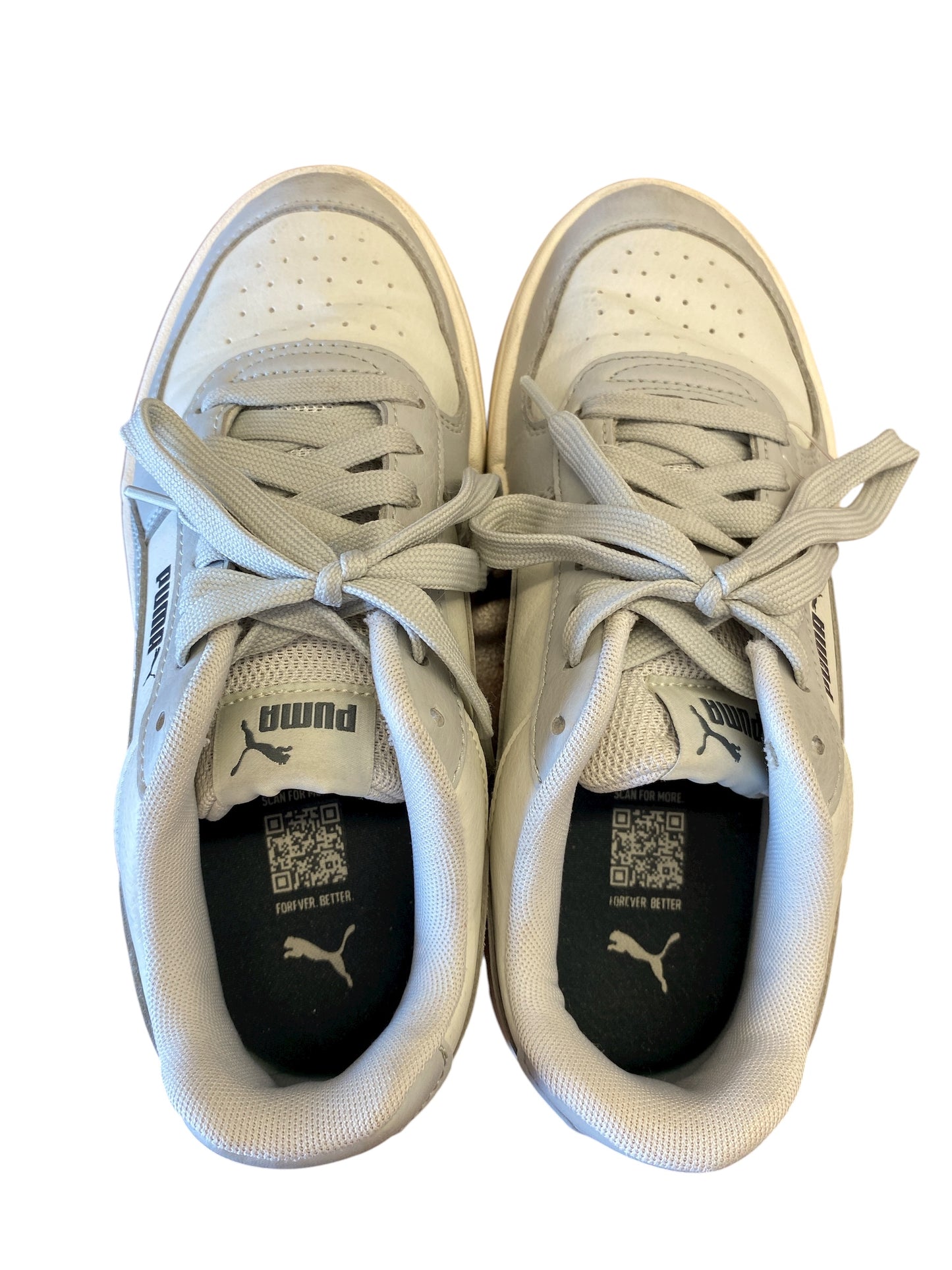 gray Puma sneakers, 5